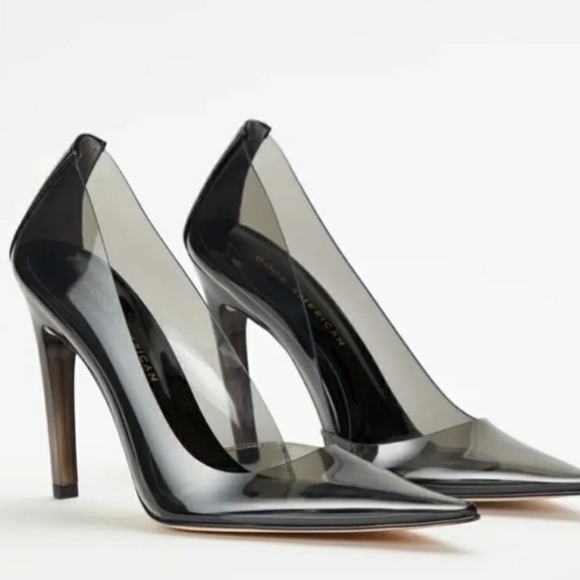 Good American Women's Cinderella Clear Pump Light Smoke, US 8 - Picture 1 of 8